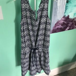 New York and Company blue pattern Romper